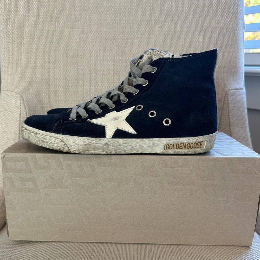 Golden Goose Francy suede high-top sneakers Navy Size 38
